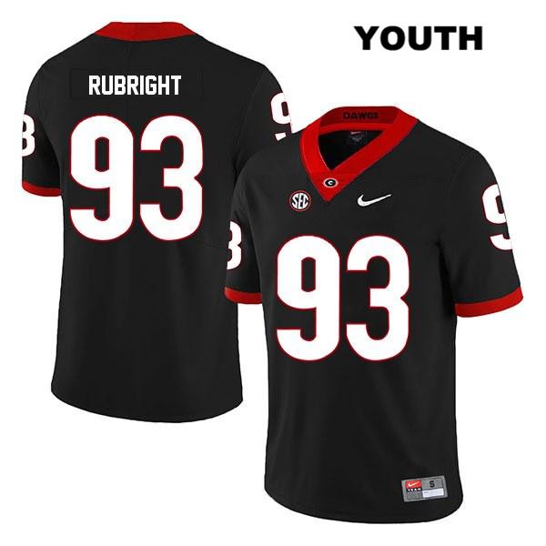 Georgia Bulldogs Youth Bill Rubright #93 NCAA Legend Authentic Black Nike Stitched College Football Jersey USI3156JI